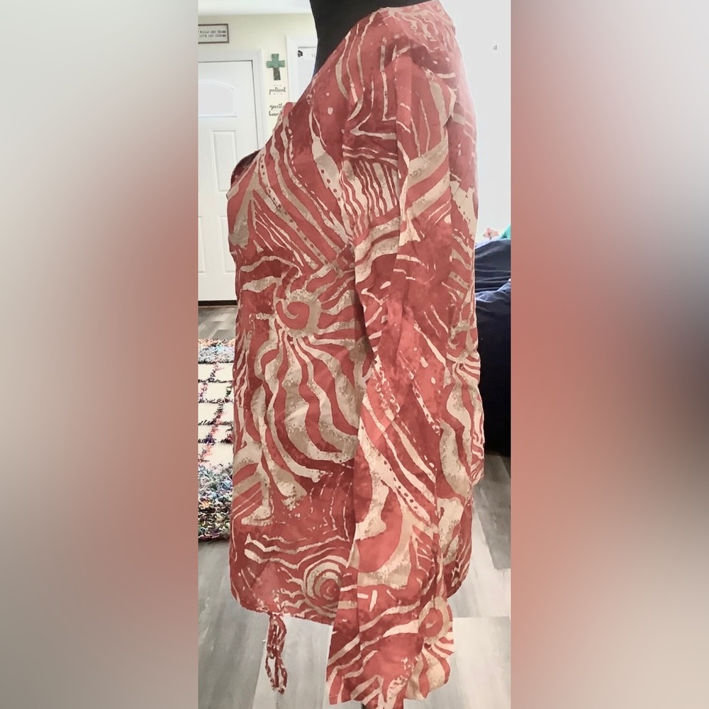 Chicos Bold Statement, Lightweight Semi Sheer Red… - image 6